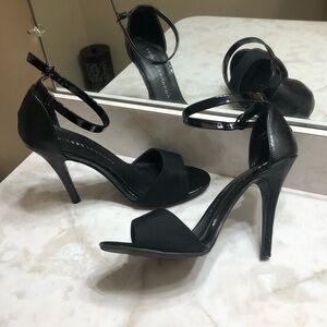 4” Satin-Look Stilettos (Black, Size 6.5M)